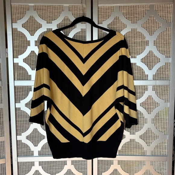 Striped Black and Gold Women's Sweater - Picture 4 of 5